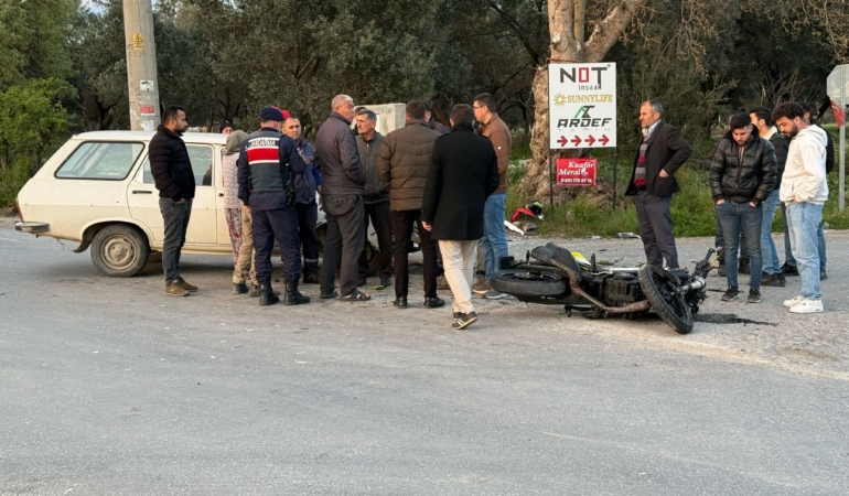 Köşk Ödemiş Yolunda Motosiklet Kazası